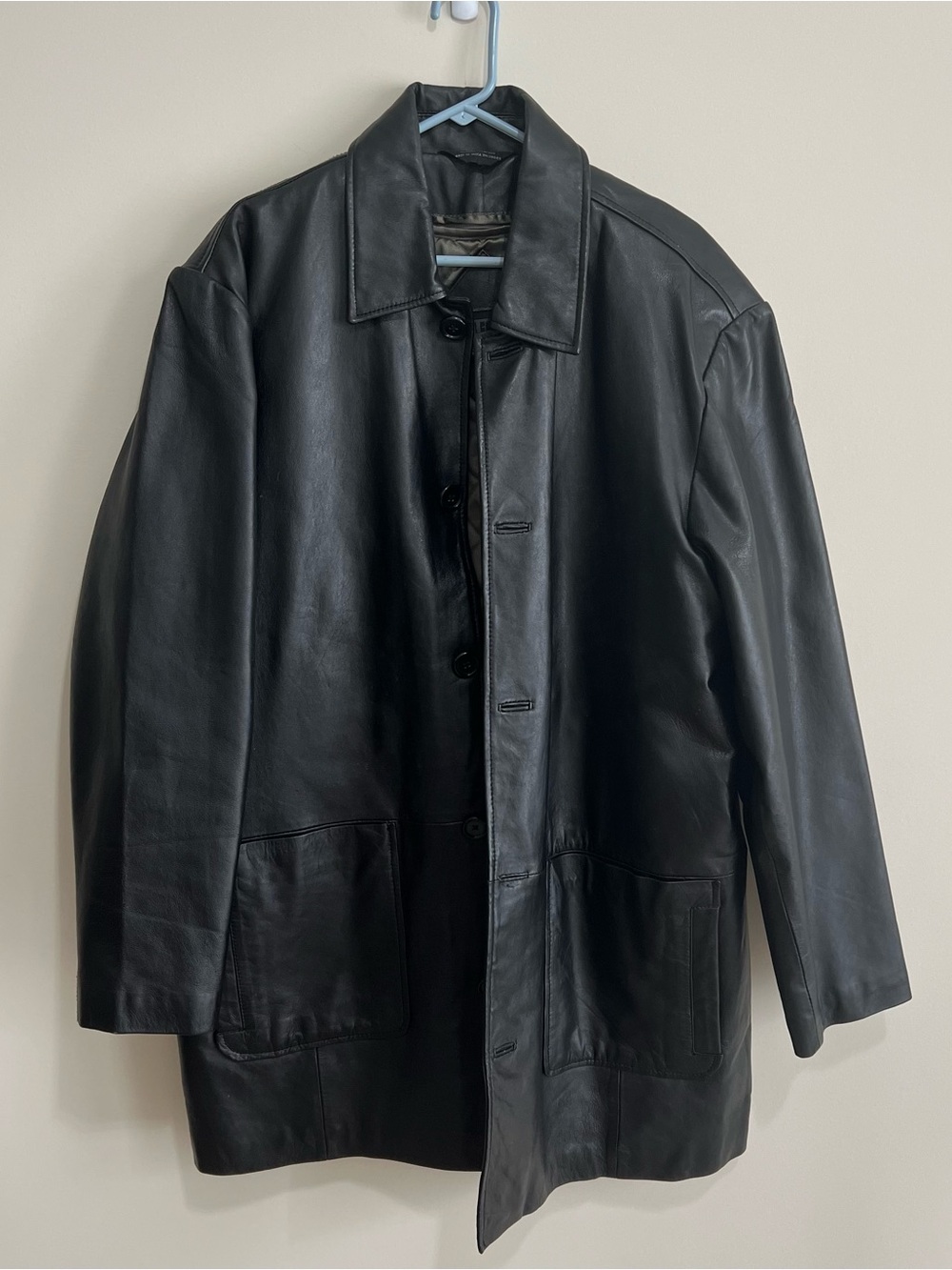 Men's LA Leather California Dark Brown Leather Car Coat - Size L